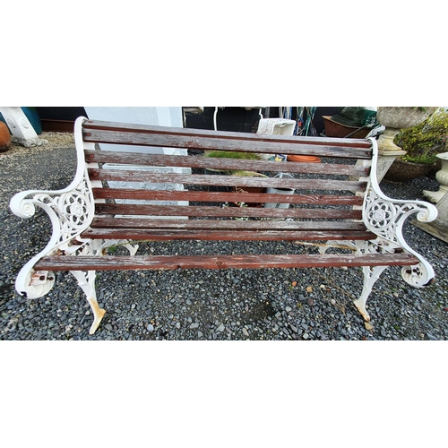 29 - A Metal and timber Bench.