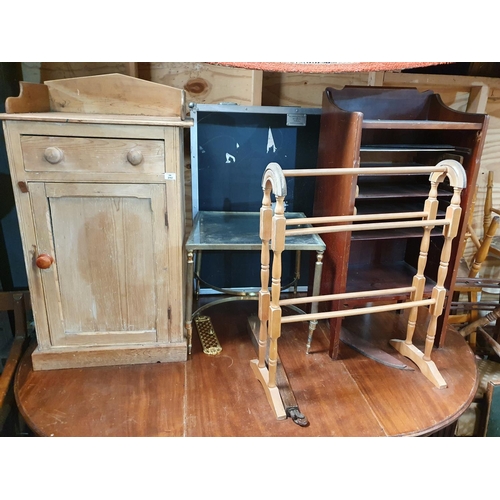 292 - A 19th Century Stripped Pine single door Cabinet along with other items.