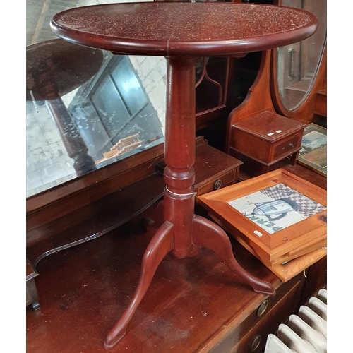 297 - A 19th Century Standard Lamp. H154cm along with a pod table.