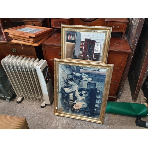 301 - A Gilt Mirror along with a quantity of Pictures.