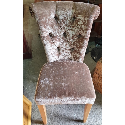 321 - A velvet covered Chair with deep buttoned back.