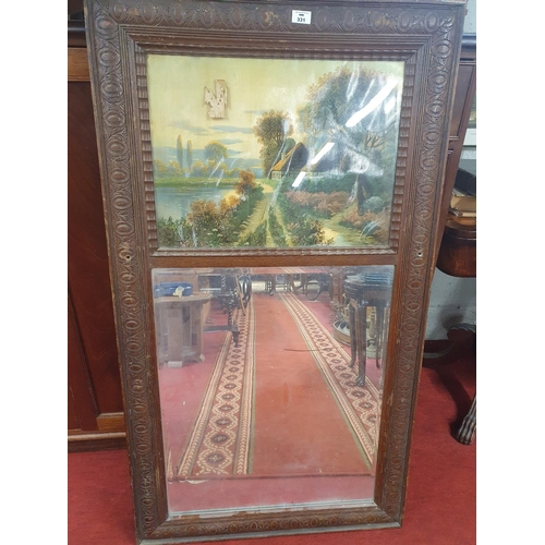 331 - An early 20th Century Mirror with painted upper panel.