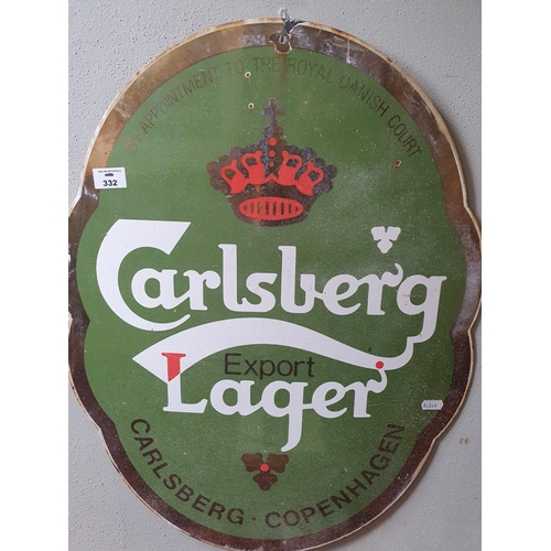 332 - An Enamel Carlsberg Lager Sign.