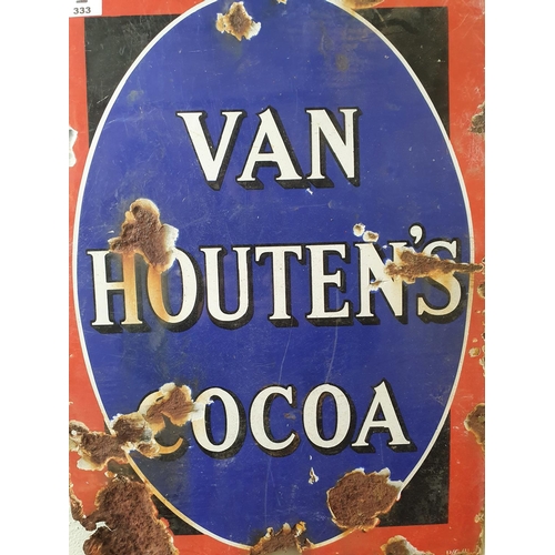 333 - A Vintage Van Houten's Cocoa Enamel Sign.