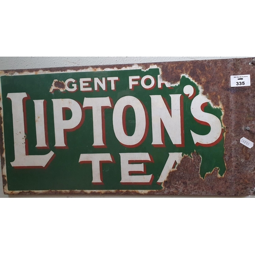 335 - A double sided Vintage Lipton's Tea Sign.