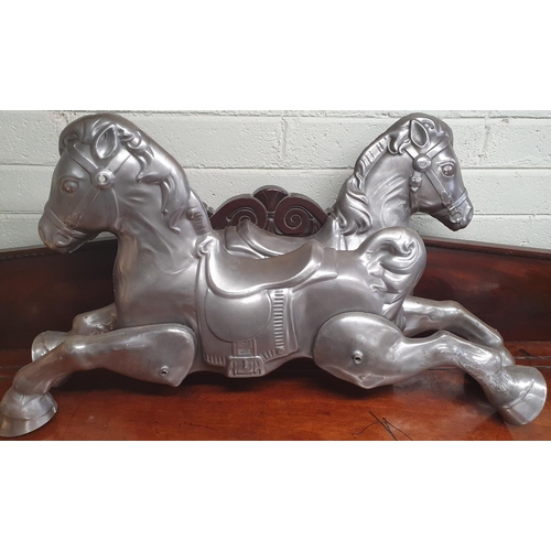 349 - Two Horse Wall Mounts. Possibly both sides of a carousel horse.