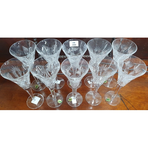 390 - Five pairs of Waterford Champagne Flutes.