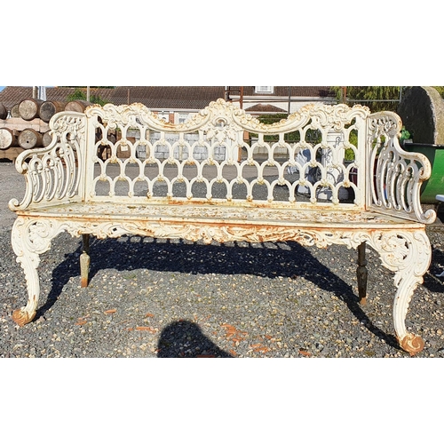 40 - A 19th Century Cast Iron Bench with horse shoe decoration.