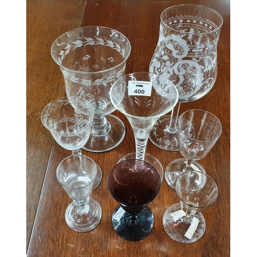 400 - A collection of eight 18th and 19th Century Glasses