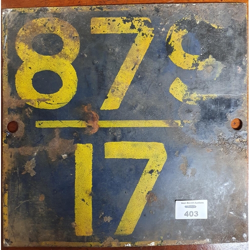 403 - A 19th Century Railway Sign.