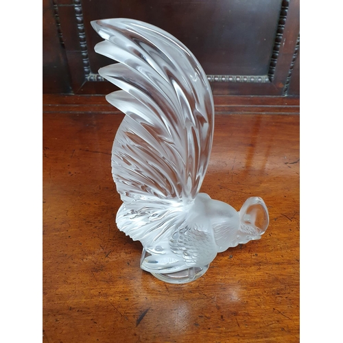 405 - A Lalique Crystal Rooster Car Mascot. Signed Lalique France.