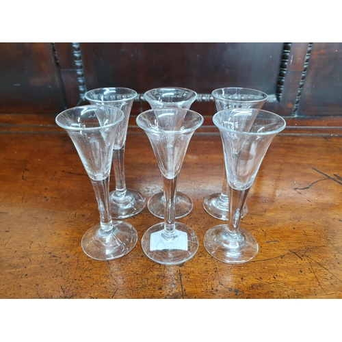 406 - A set of six Victorian Sherry Glasses.