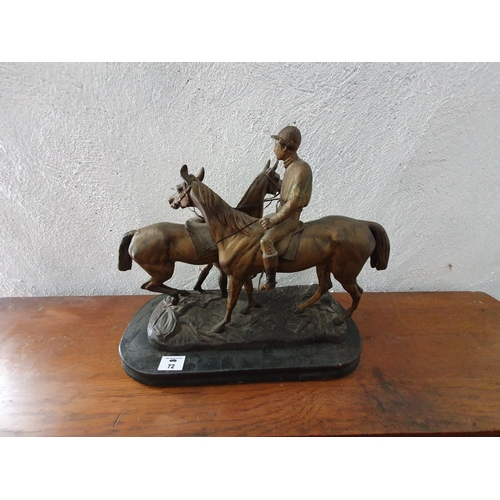 72 - A 19th Century Casting of Race Horses H 33 cms.