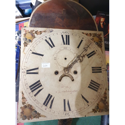 612a - A 19th Century Oak and Mahogany Longcase Clock.  (AF).