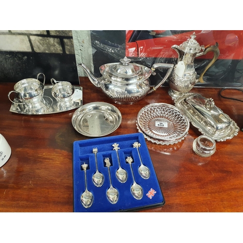 652 - A really good quantity of Silver Plated Items to include a good Coffee Pot with embossed detail, tea... 