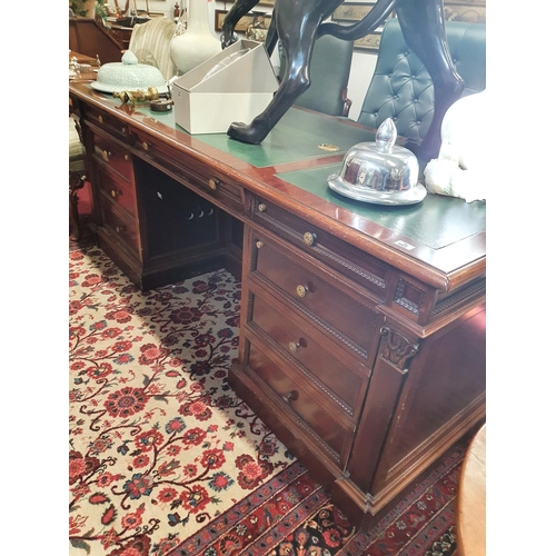 662 - The property of The 5 star Hotel in London. A very large Mahogany Veneered Pedestal Desk of great qu... 