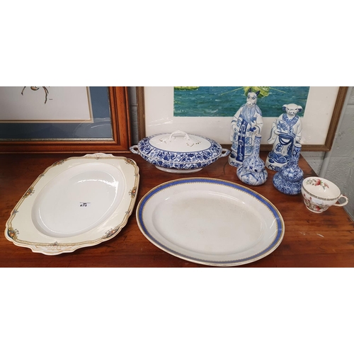 674 - A quantity of Blue and White Items along with a lovely platter and another.