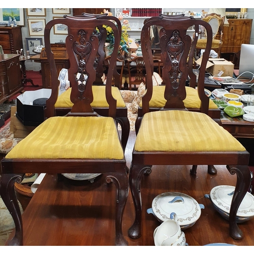 936 - A Fantastic set of four 19th Century Mahogany Dining Chairs with pierced backs.