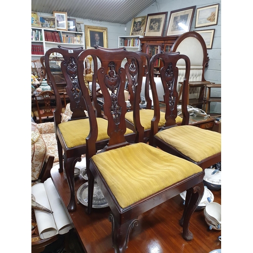 936 - A Fantastic set of four 19th Century Mahogany Dining Chairs with pierced backs.