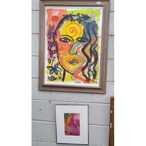 945 - A large Abstract Watercolour on Paper by T.C. Murphy along with a Photographic Mixed Media Picture. ... 