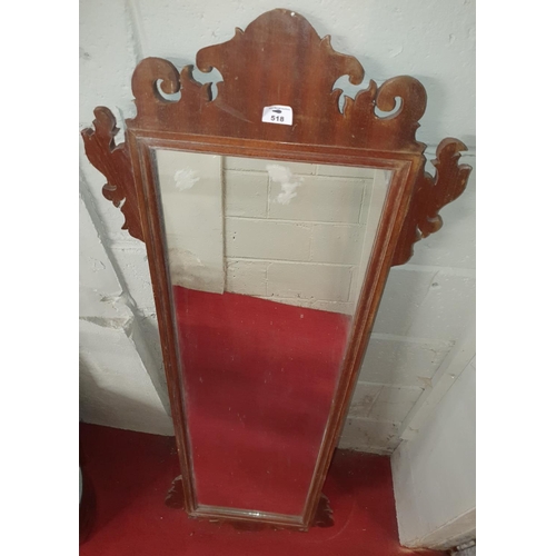 518 - A late 19th early 20th Century Mahogany Wall Mirror. 30 x 109 cms.