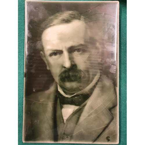 578 - A Porcelain Photographic Portrait Plaque of David Lloyd George modelled by George Cartlidge after a ... 