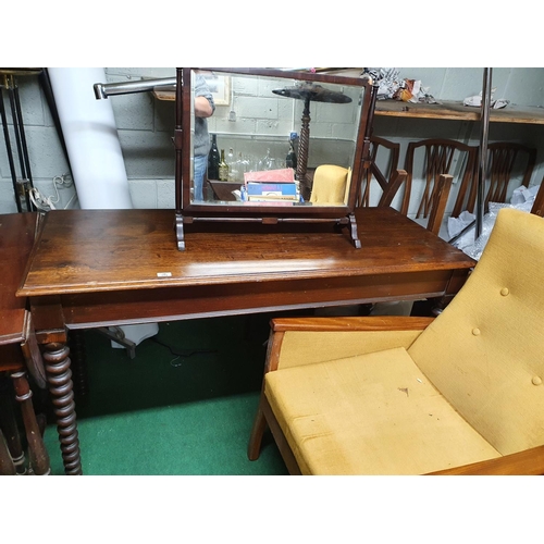 594 - A Side Table along with a 19th Century Crutch Mirror.