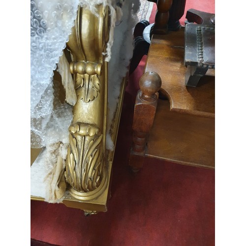 414 - A really good 19th Century Gilded Chaise Lounge with acanthus leaf decoration on turned carved feet.