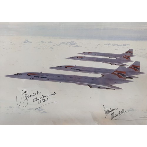 515 - A signed Coloured Print 'Concord Tribute' 1976-2003. Signed by Chief Concord Pilot Mike Bannister an... 