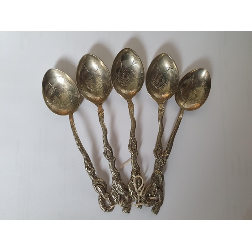 5a - A set of silver Tea Spoons.