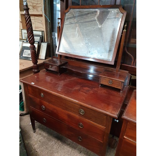 298 - An Edwardian Mahogany Dressing Table. W107cm X D53cm approx. along with another Edwardian Mahogany D... 