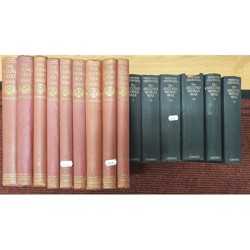 408a - The Second World War by Winston Churchill ( First Edition) in six volumes along with The Second Grea... 