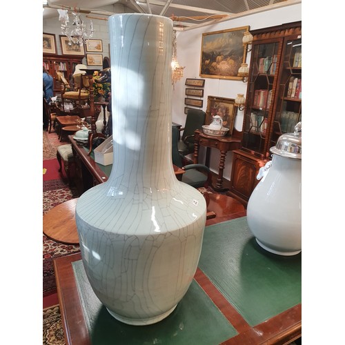 654 - The property of The 5 star Hotel in London. An extremely large Crackle effect glazed Urn. 100 cms H