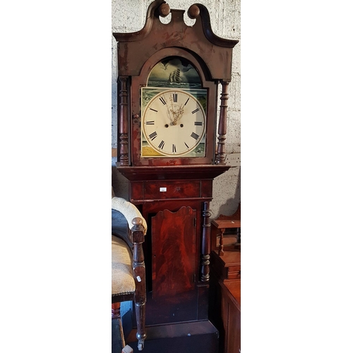 496 - A 19th Century Mahogany Longcase Clock. H 220cms.