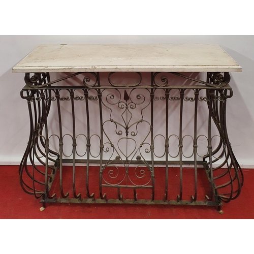 104 - PARIS CATHEDRAL: A large Metal Side Table.122w x 44 x 99h cms.