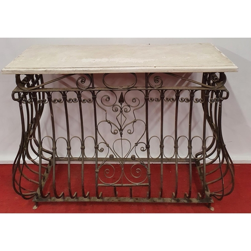 105 - PARIS CATHEDRAL: A large Metal Side Table.122w x 44 99h cms.