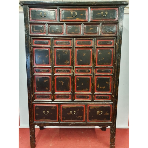 113 - A Fantastic Painted Cabinet of large Proportions. 147w x 57d x 236h cms.