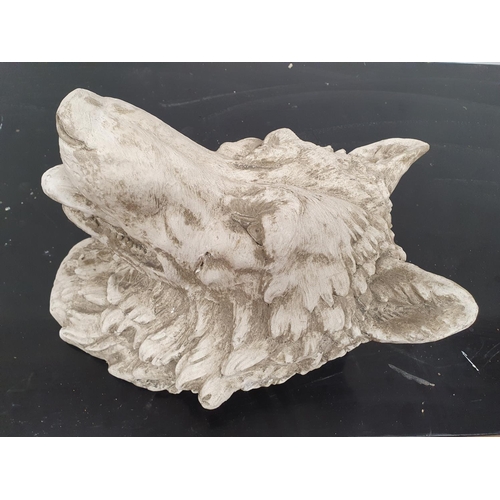 120 - A really well cast moulded head of a Wolf.36w x 43h cms.