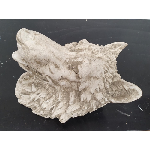 122 - A really well cast moulded head of a Wolf.36w x 43h cms.