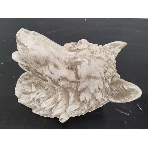 123 - A really well cast moulded head of a Wolf.36w x 43h cms.