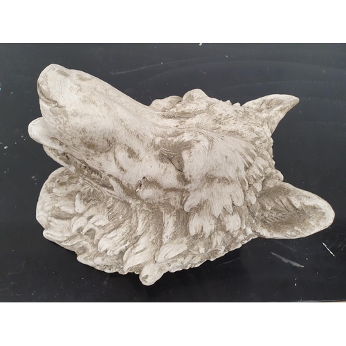 126 - A really well cast moulded head of a Wolf.36w x 43h cms.