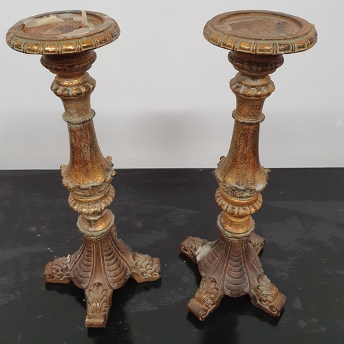 154 - Two Gold Prickett Stands.41h cms.