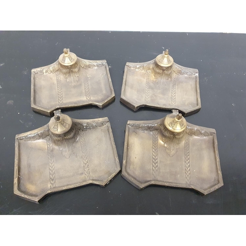 158 - A group of Brass Inkwells.