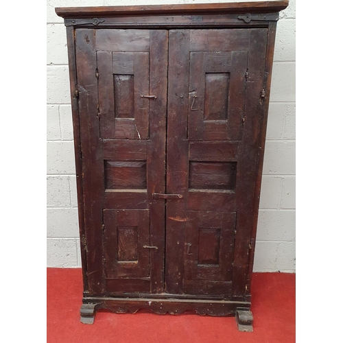 65 - An old two door Timber Cupboard.99w x 40d x 163h cms.