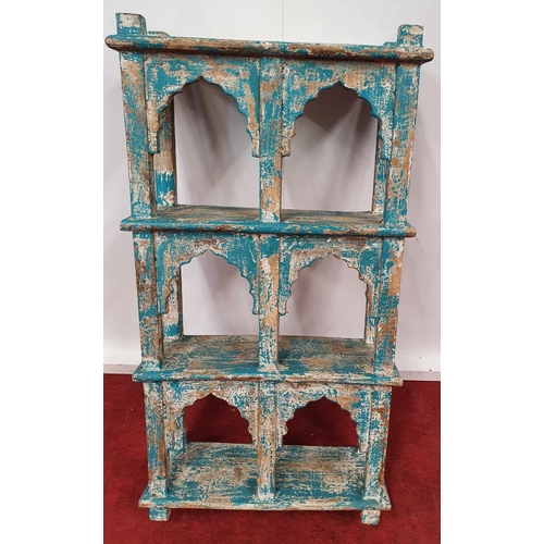 74 - A Painted Timber Wall Shelves.41w x 15d x 73h cms.