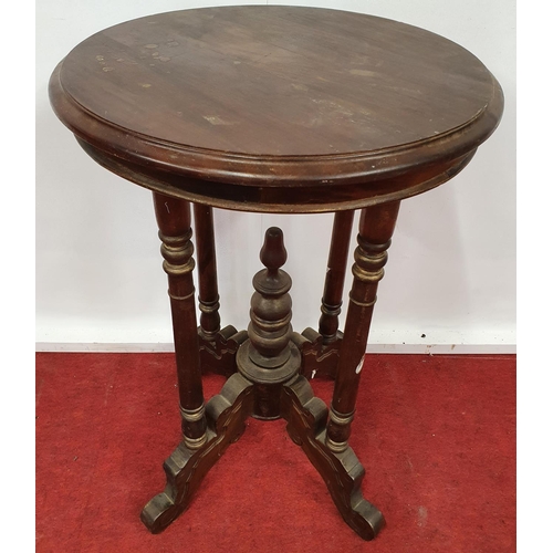 77 - A Timber Circular Table.50d x 75h cms.