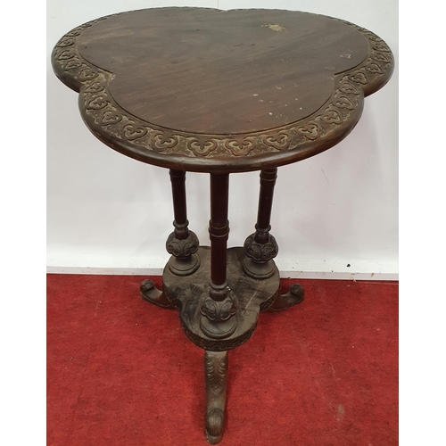 78 - A carved Timber Mahogany Table.50w x 75h cms.