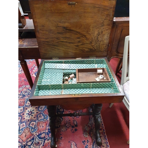 307 - A 19th Century Walnut Work Table.54w x42 67h cms.