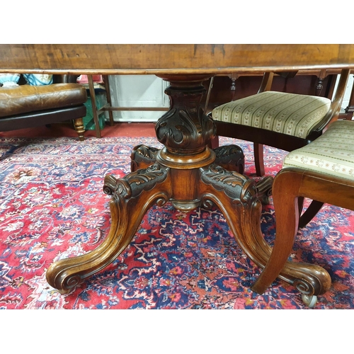 486 - A really good mid 19th Century Walnut oval Supper/Loo Table with scissors movement pod, a burr walnu... 