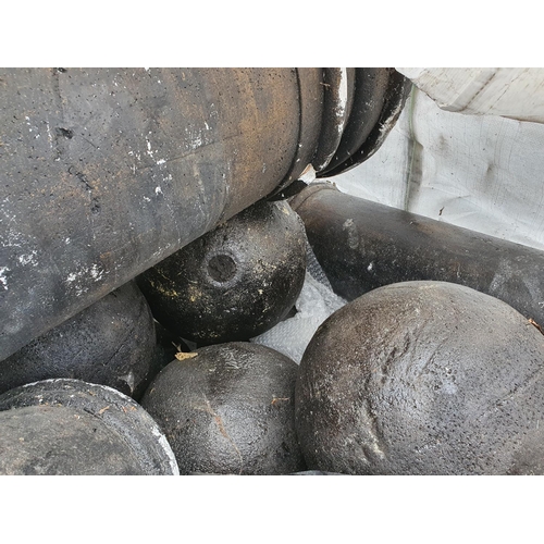 1000 - A quantity of Faux Cannon Barrels and Cannon Balls.